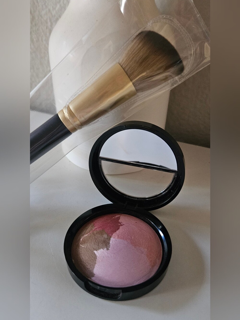 Laura Geller Baked Blush-n-Bronzer In Rose Bronze & Angled Blush Brush